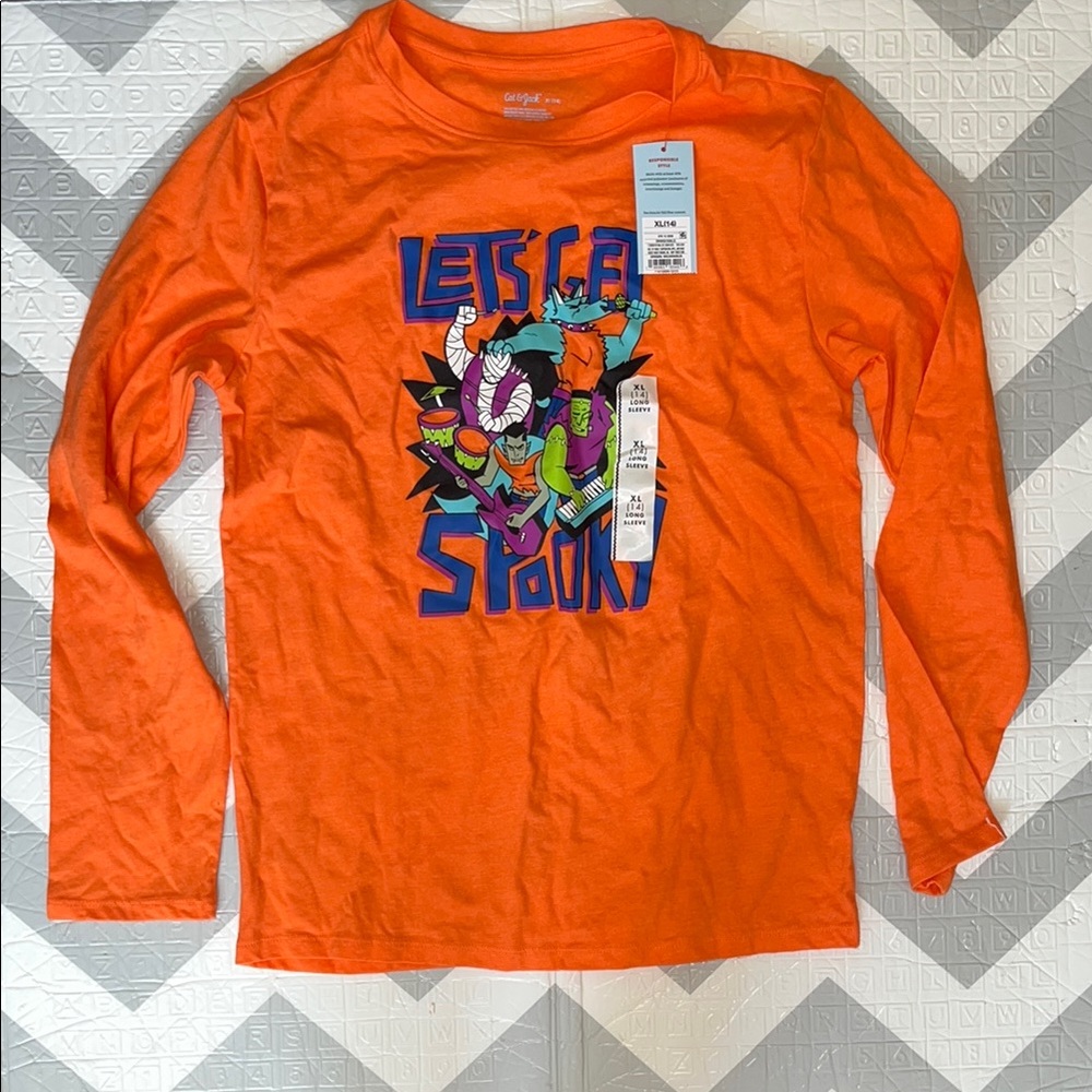 Orange Graphic Kids Shirt extra large ( 14)